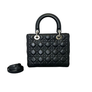 Classic Lambskin Medium Lady Dior Black SHW
