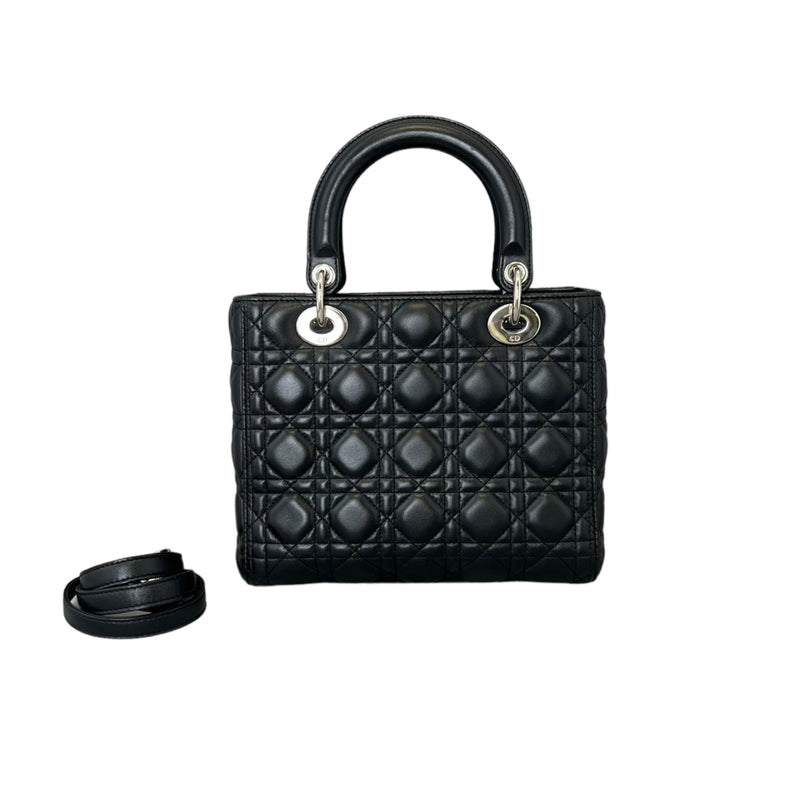 Classic Lambskin Medium Lady Dior Black SHW