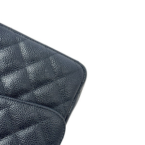 Double Flap Jumbo Caviar Quilted Black SHW