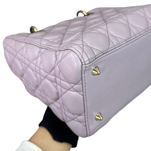 Lambskin Lady Dior Medium Lilac GHW