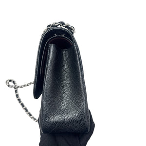 Double Flap Jumbo Caviar Quilted Black SHW
