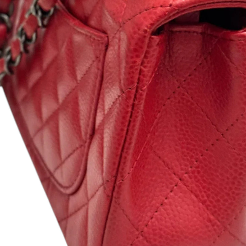 Rectangular Flap Mini Caviar Quilted Red SHW