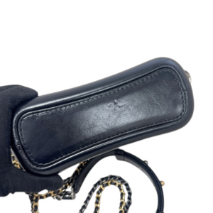 Gabrielle Hobo Small Calfskin Quilted Black White MHW