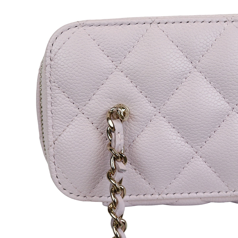 CHANEL Caviar Quilted Card Holder Light Pink 772279
