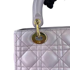 Lambskin Lady Dior Medium Lilac GHW