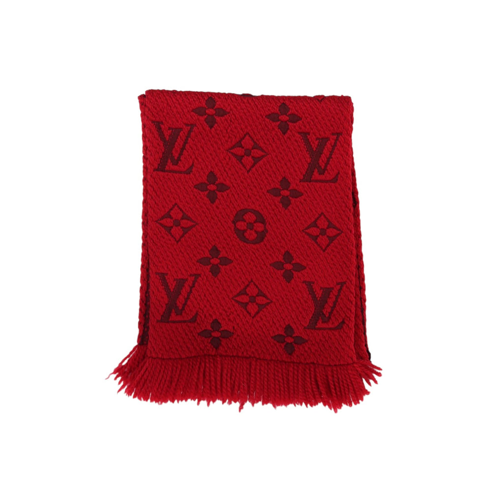 Logomania Silk Wool Scarf Red