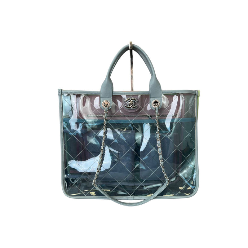 PVC Coco Splash Lambskin Stitched Tote Multicolour SHW