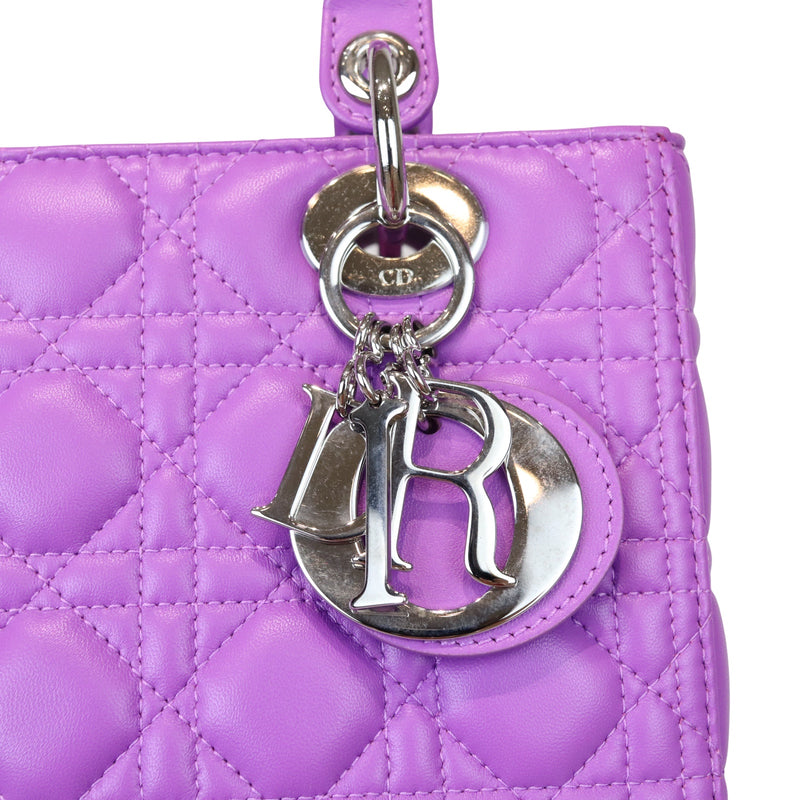 Medium Lady Dior Lambskin Purple SHW