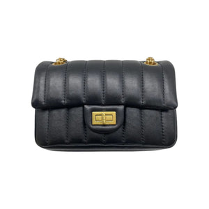 2.55 Reissue Mini Flap Aged Calfskin Vertical Black GHW