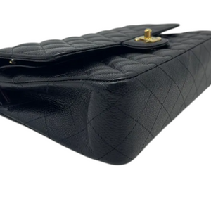Classic Double Flap Medium Caviar Black GHW