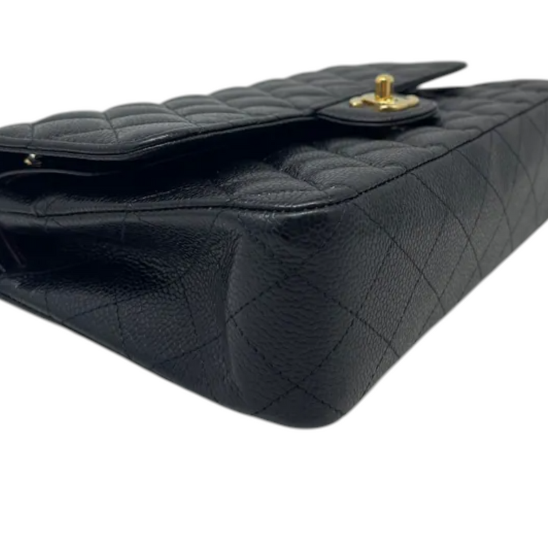 Classic Double Flap Medium Caviar Black GHW