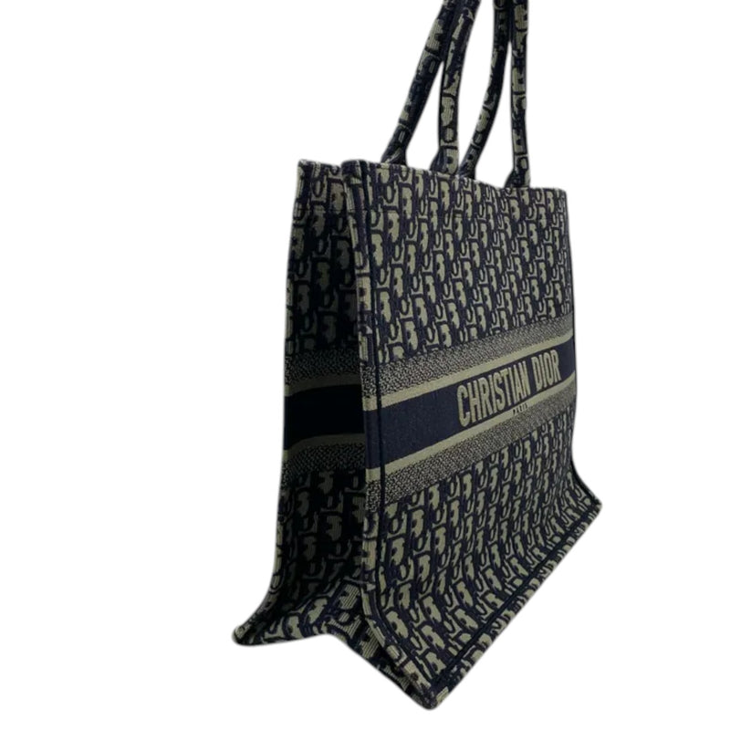 Book Tote Large Oblique Canvas Navy Multicolor