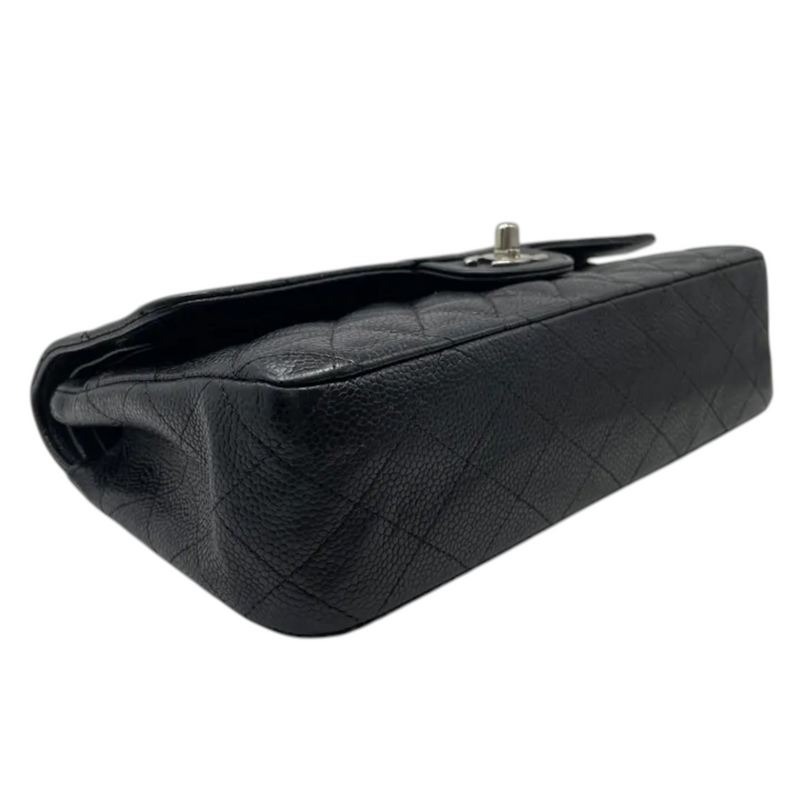 Classis Double Flap Medium Caviar Quilted Black SHW