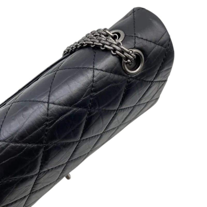 2.55 Reissue 227 Flap Aged Calfskin Quilted Black RHW