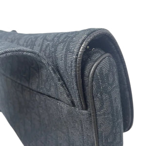 Mens Saddle Bag Oblique Canvas Black SHW