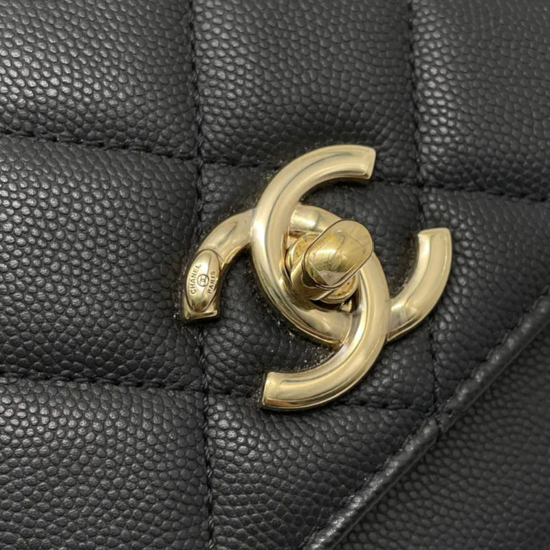 Business Affinity Flap Small Caviar Quilted Black LGHW