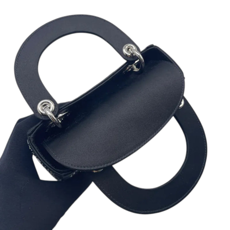Lady Dior Mini Satin Crystal Cannage Black SHW