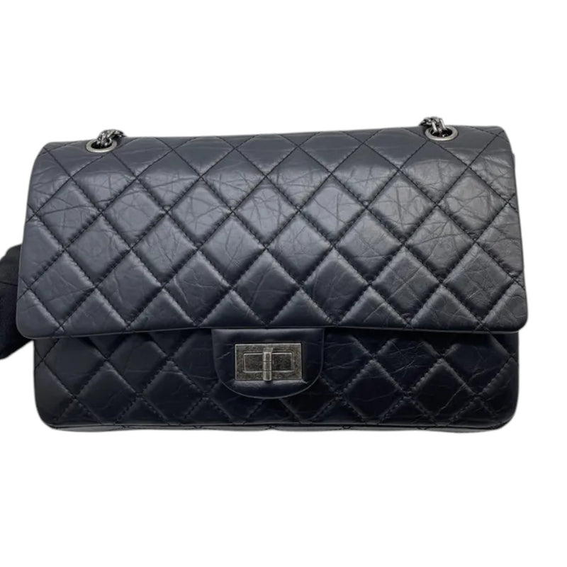 2.55 Reissue 227 Flap Aged Calfskin Quilted Black RHW