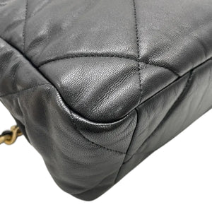 19 Flap Medium Goatskin Quilted Black MHW