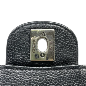 Classis Double Flap Medium Caviar Quilted Black SHW