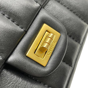 2.55 Reissue Mini Flap Aged Calfskin Vertical Black GHW