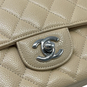Classic Double Flap Medium Caviar Quilted Beige SHW