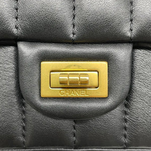 2.55 Reissue Mini Flap Aged Calfskin Vertical Black GHW