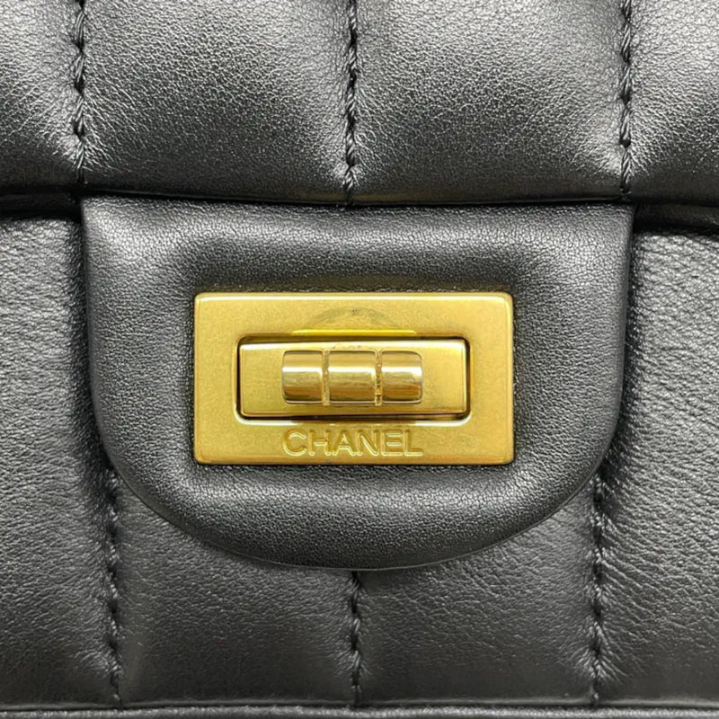 2.55 Reissue Mini Flap Aged Calfskin Vertical Black GHW