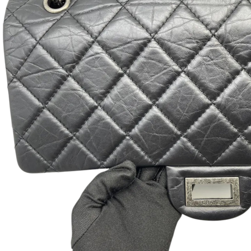 2.55 Reissue 227 Flap Aged Calfskin Quilted Black RHW