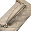 Top Handle Vanity Case With Chain Small Lambskin Ecru Beige GHW