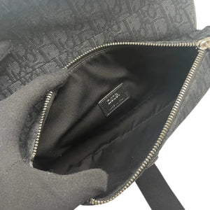Mens Saddle Bag Oblique Canvas Black SHW