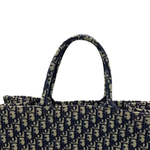 Book Tote Large Oblique Canvas Navy Multicolor