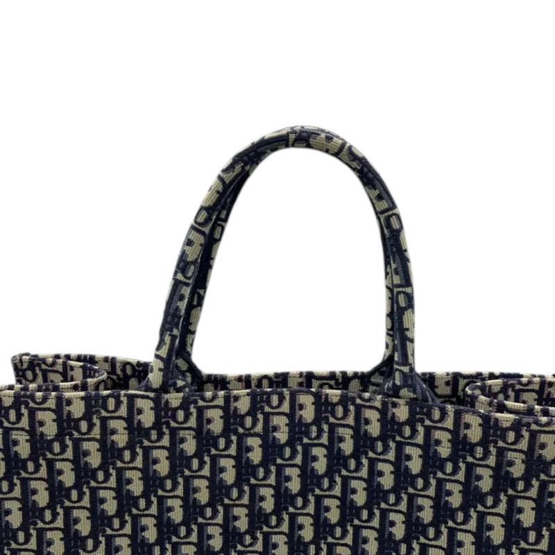 Book Tote Large Oblique Canvas Navy Multicolor