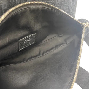 Mens Saddle Bag Oblique Canvas Black SHW