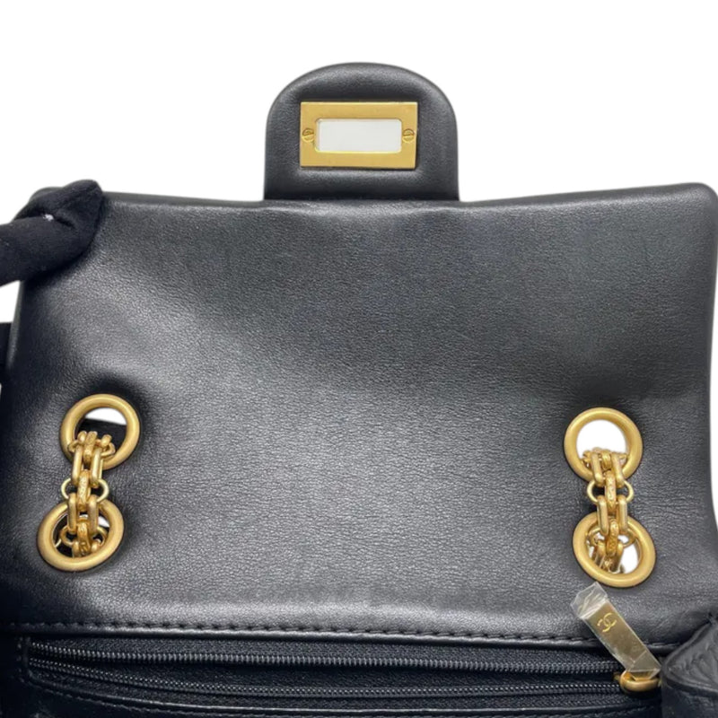 2.55 Reissue Mini Flap Aged Calfskin Vertical Black GHW
