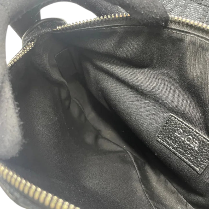 Mens Saddle Bag Oblique Canvas Black SHW