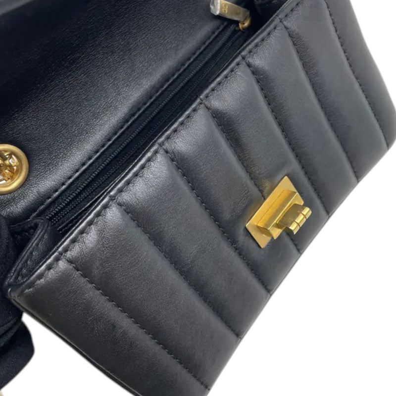 2.55 Reissue Mini Flap Aged Calfskin Vertical Black GHW