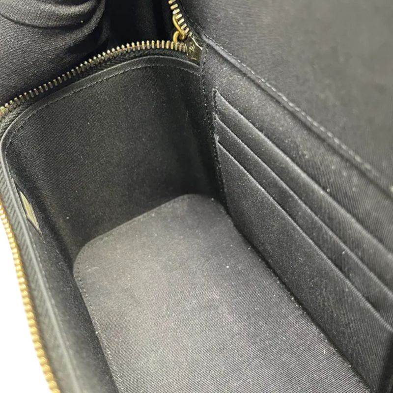 Top Handle Vanity Case Small Lambskin Black GHW