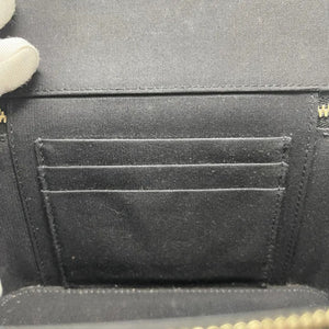 Top Handle Vanity Case Small Lambskin Black GHW