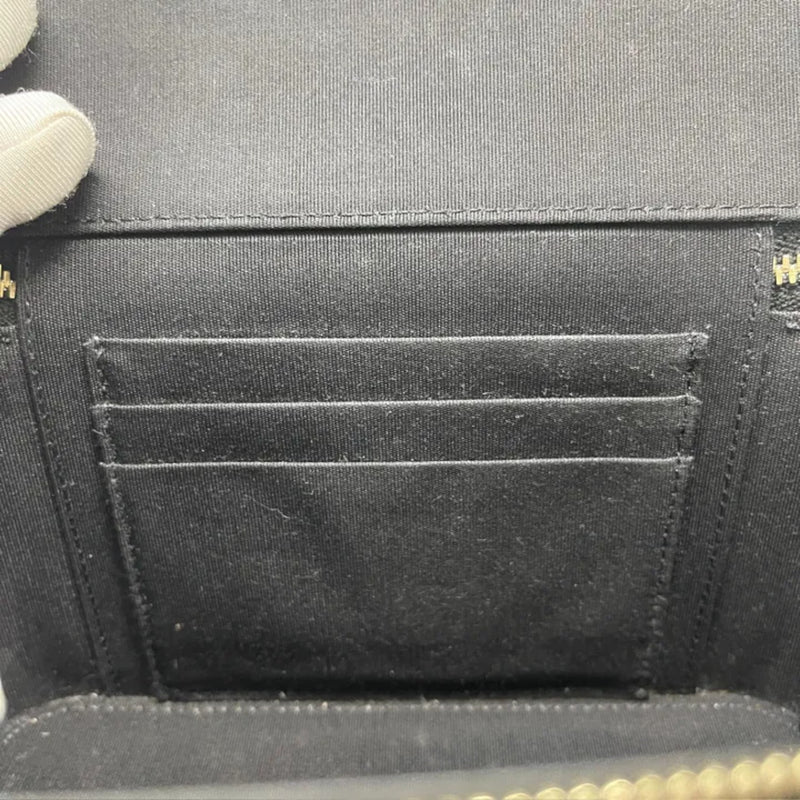Top Handle Vanity Case Small Lambskin Black GHW
