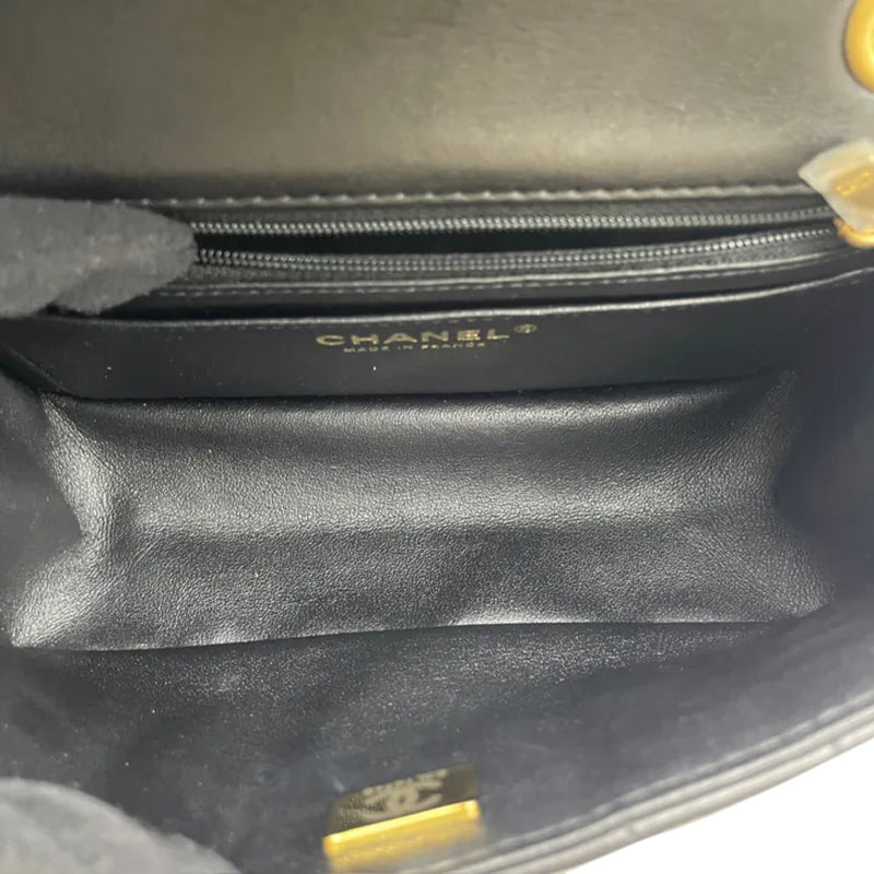 2.55 Reissue Mini Flap Aged Calfskin Vertical Black GHW