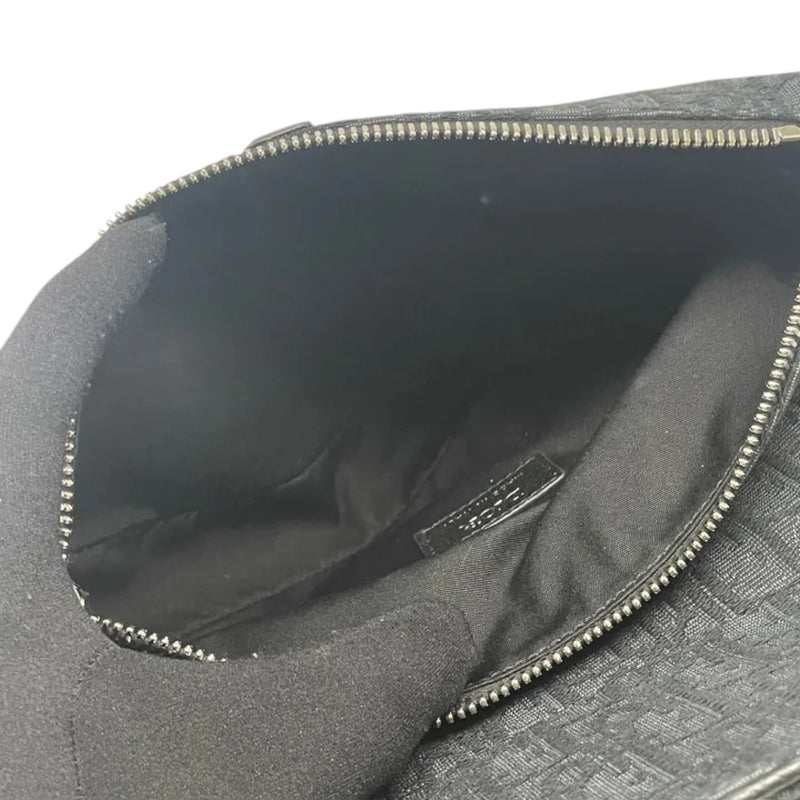 Mens Saddle Bag Oblique Canvas Black SHW