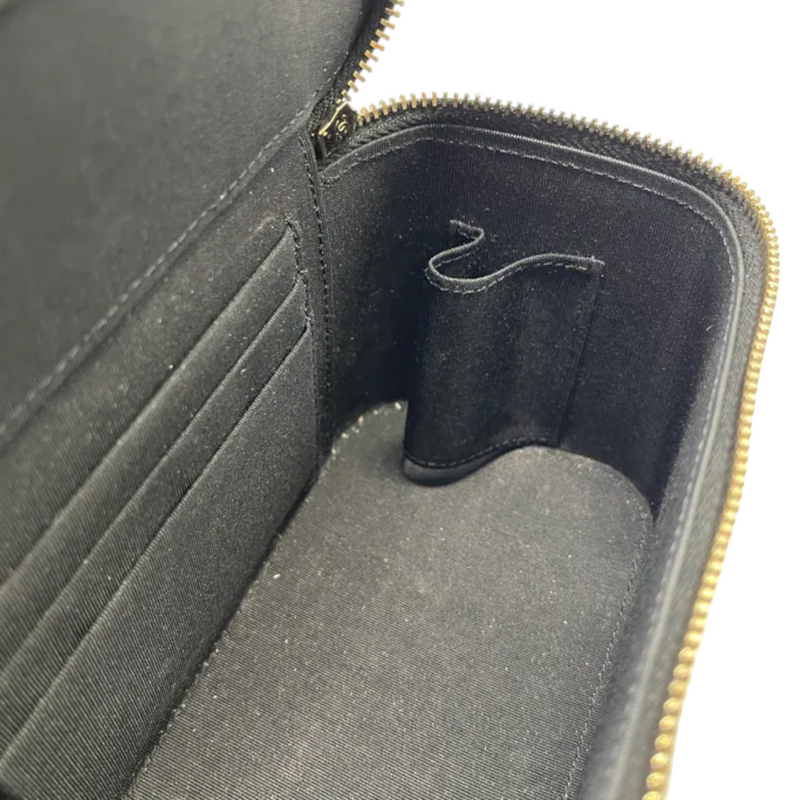 Top Handle Vanity Case Small Lambskin Black GHW