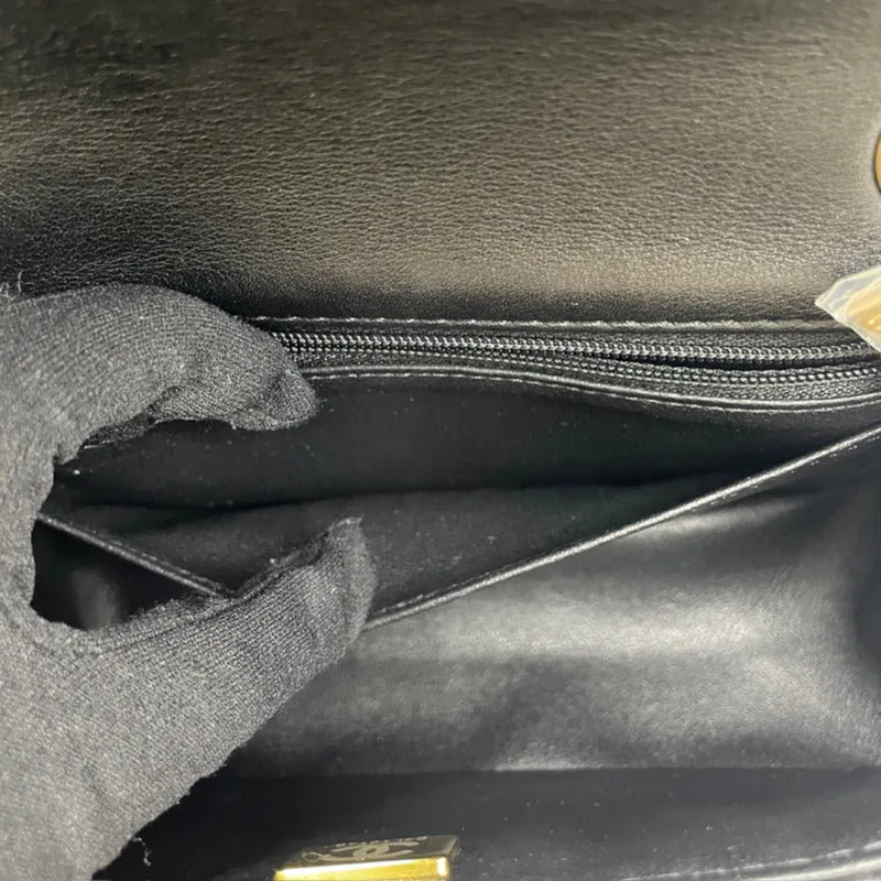 2.55 Reissue Mini Flap Aged Calfskin Vertical Black GHW