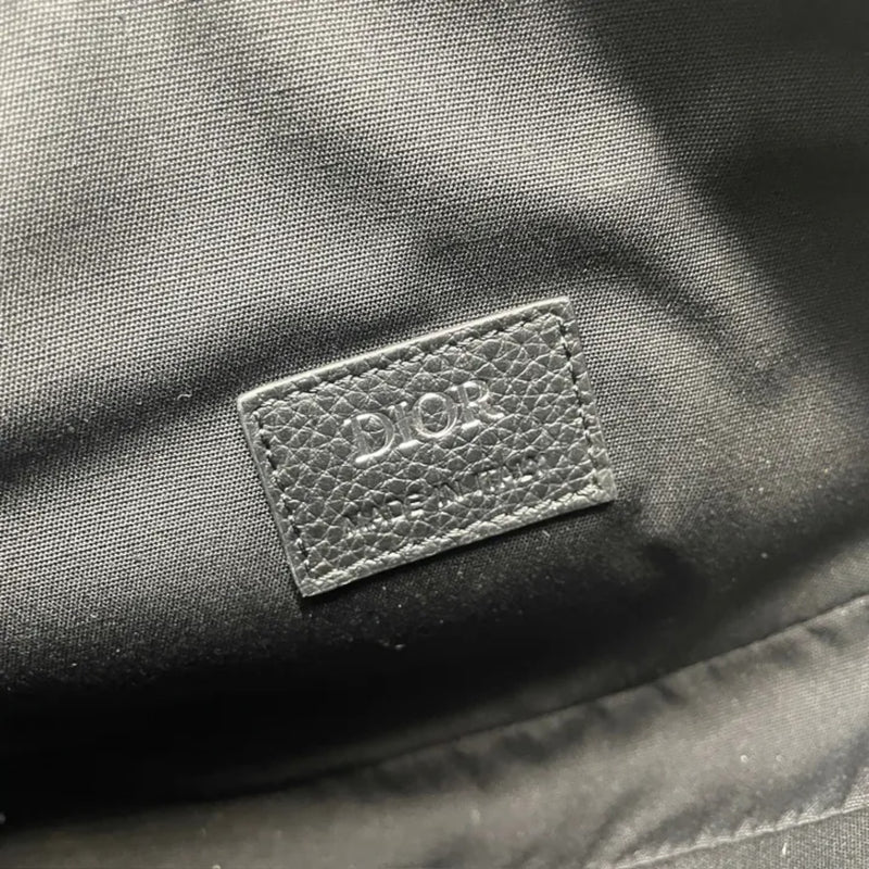 Mens Saddle Bag Oblique Canvas Black SHW