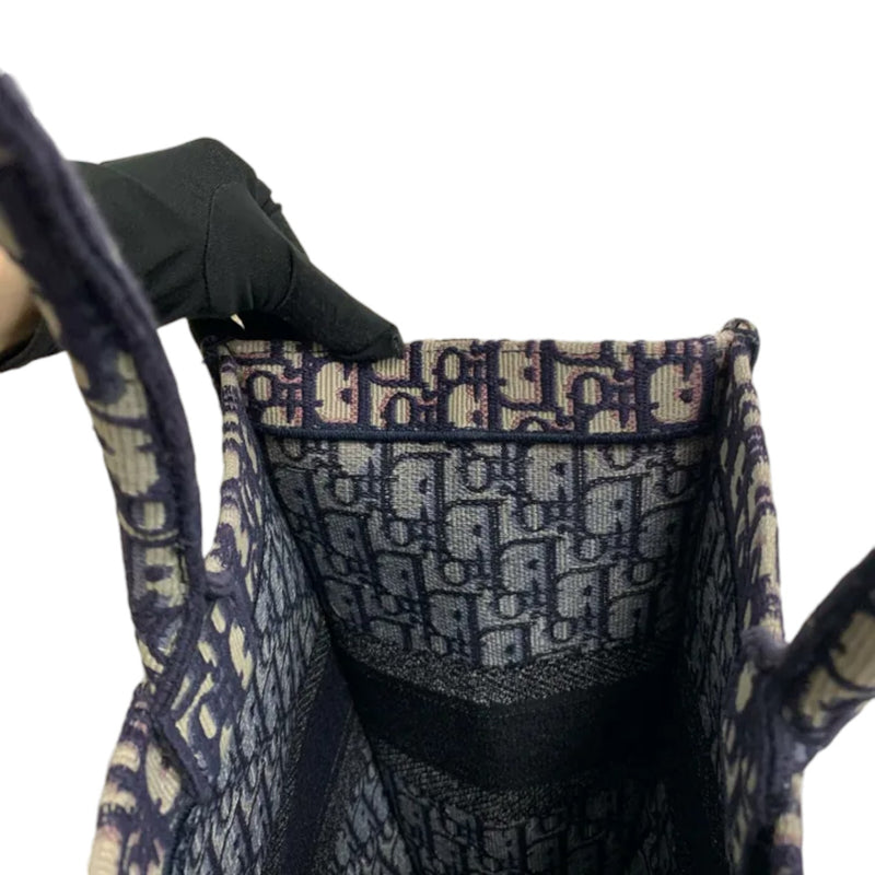 Book Tote Large Oblique Canvas Navy Multicolor
