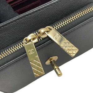 Business Affinity Flap Small Caviar Quilted Black LGHW