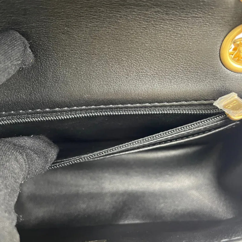 2.55 Reissue Mini Flap Aged Calfskin Vertical Black GHW
