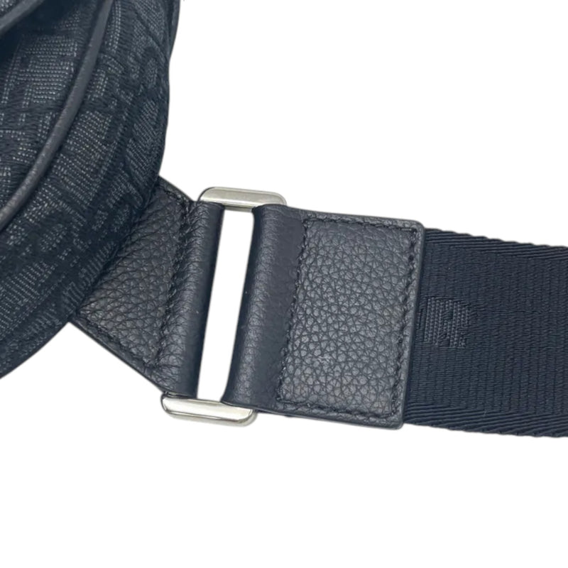 Mens Saddle Bag Oblique Canvas Black SHW
