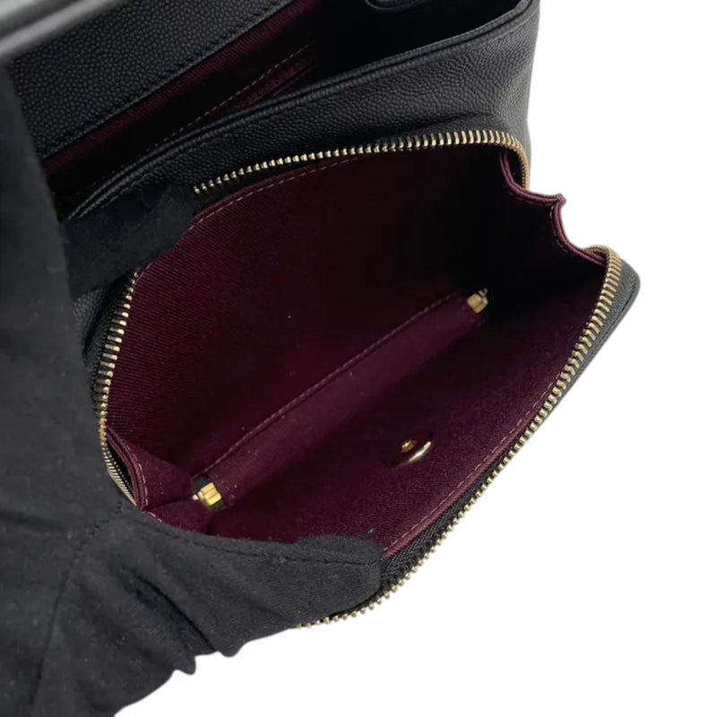 Business Affinity Flap Small Caviar Quilted Black LGHW
